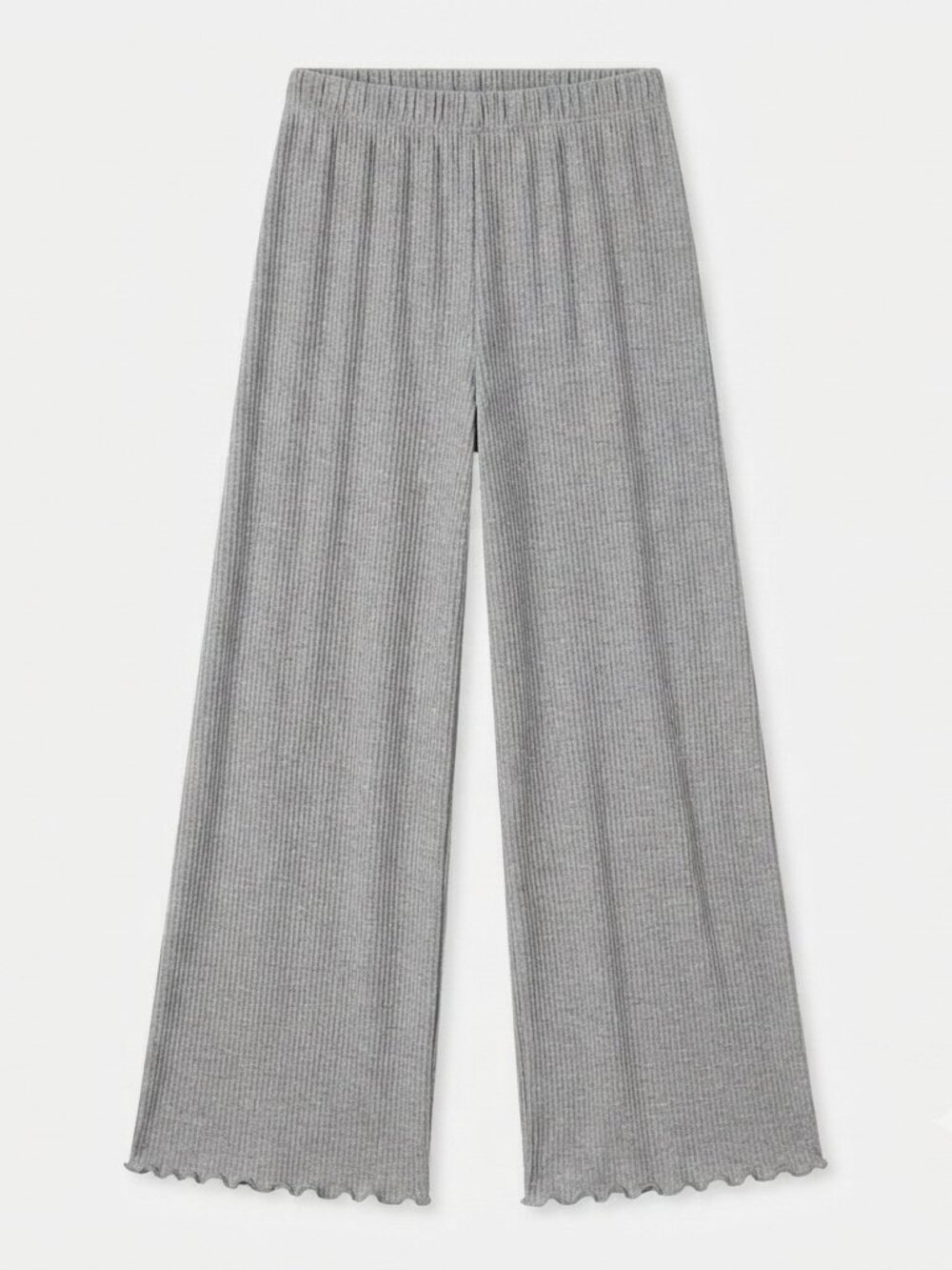 CBrand Gray Ribbed Lounge Pants Wide Leg Comfortable